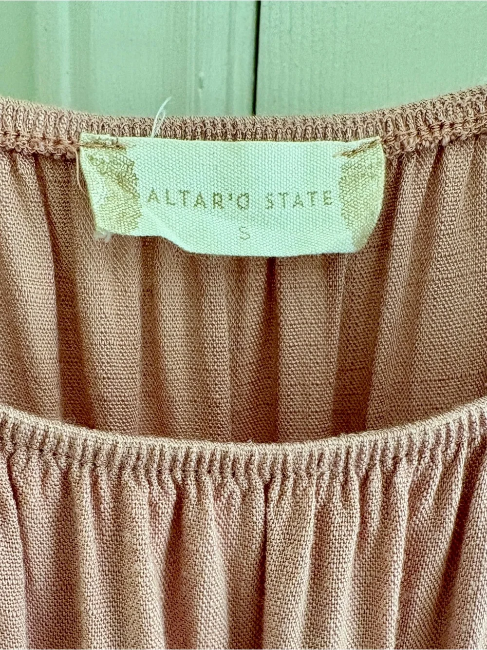 Altar'd State Dusty Rose Puff-Sleeve Mini Dress